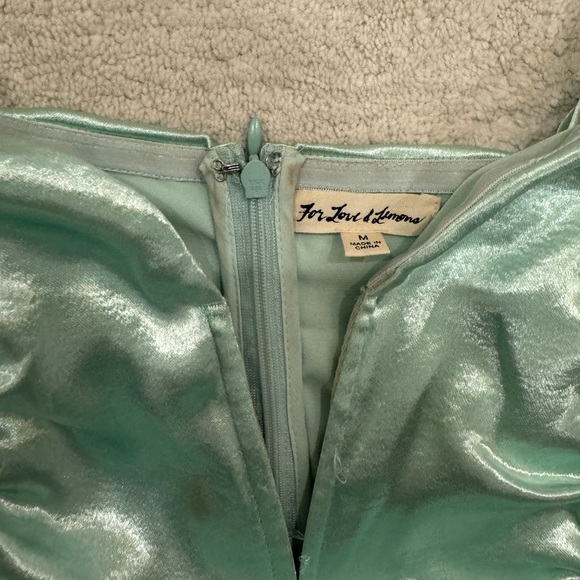 For Love & Lemons - Stevie Metallic Mini Dress in Mint - Picture 5 of 5